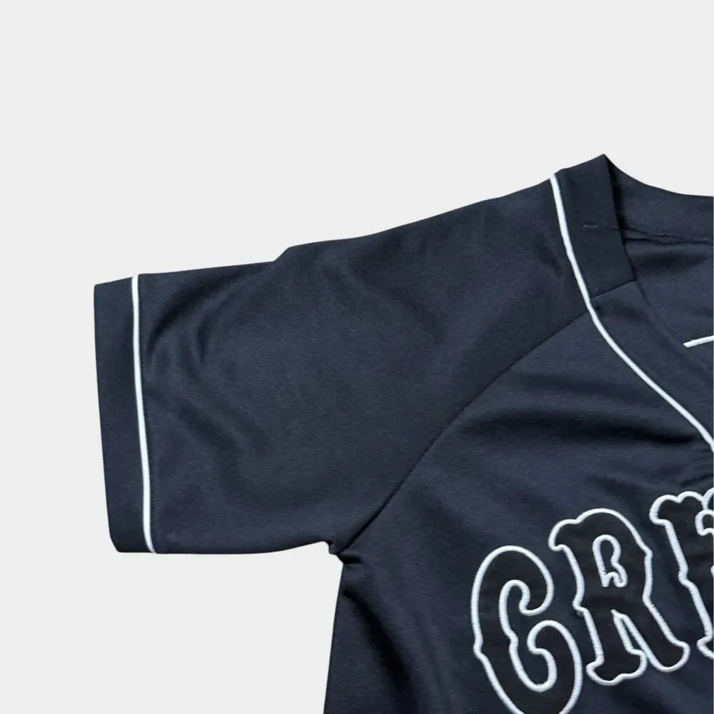 Crafty Collective Baseball Jersey Stitched Black White Men's Large